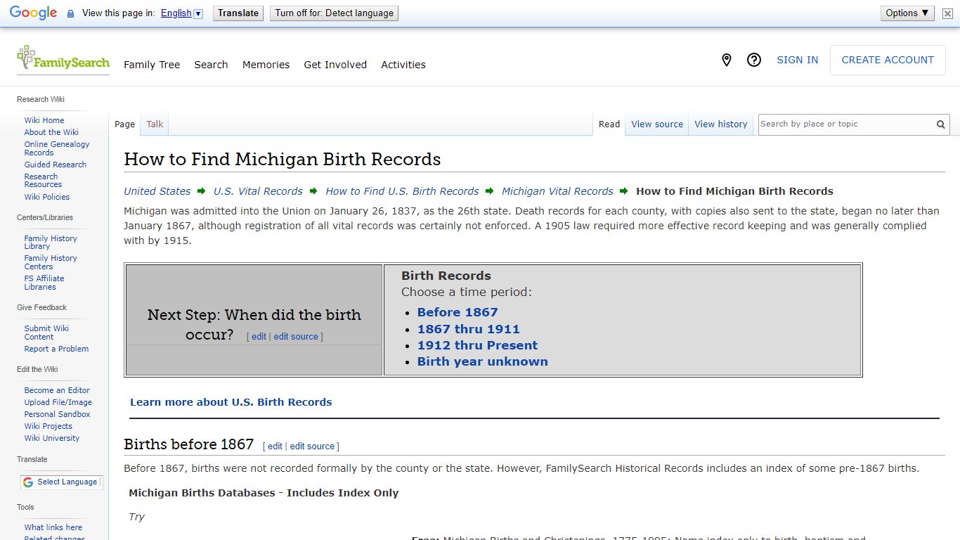 How to Find Michigan Birth Records • FamilySearch